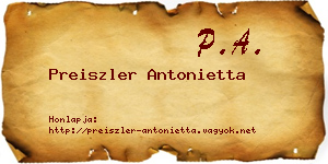 Preiszler Antonietta névjegykártya